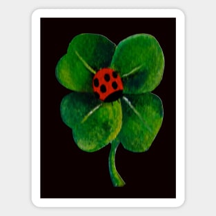 Clover leaf and Ladybug Magnet